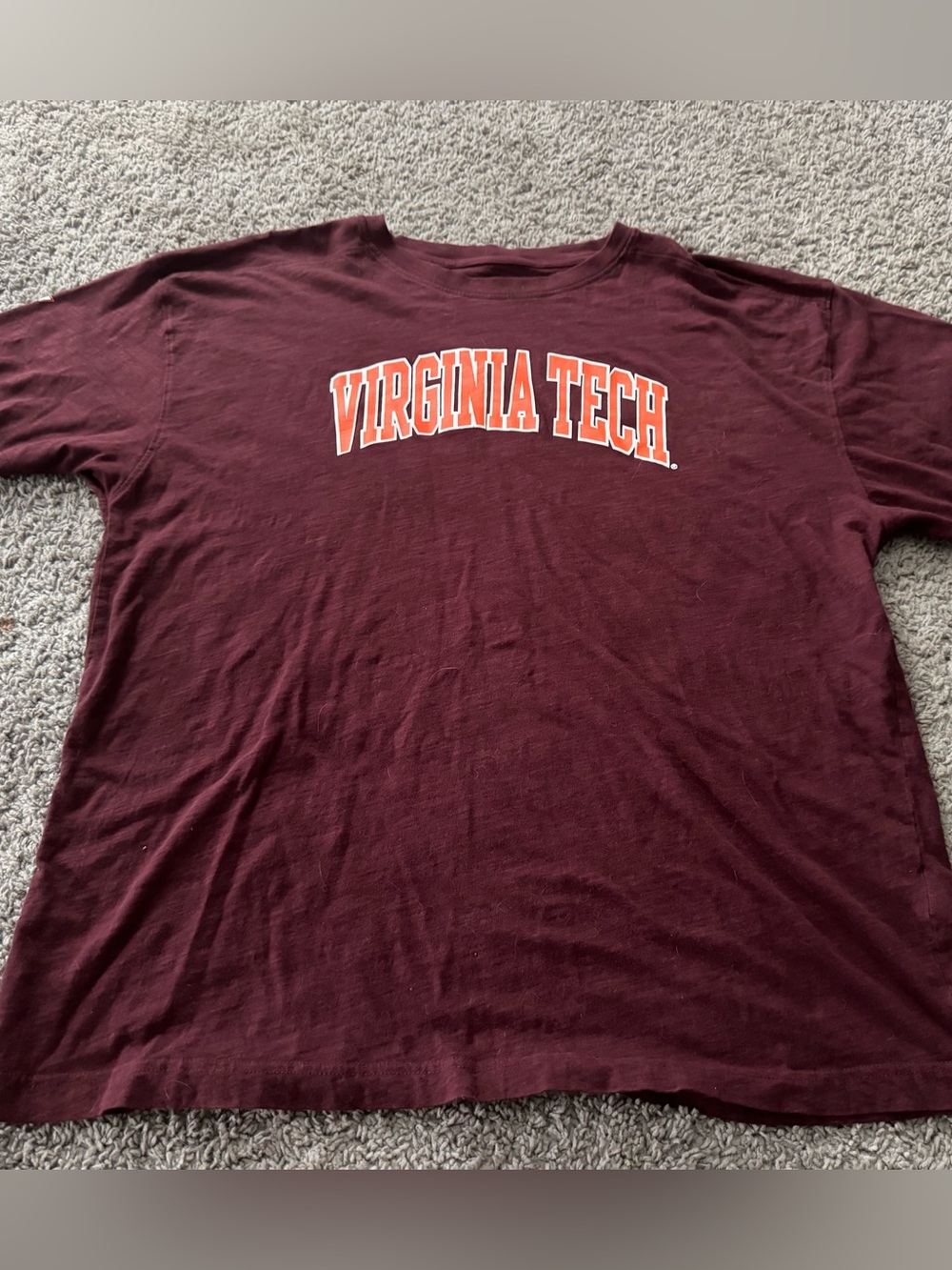 Champion Virginia Tech Short Sleeve Tee in Maroon with Orange Logo